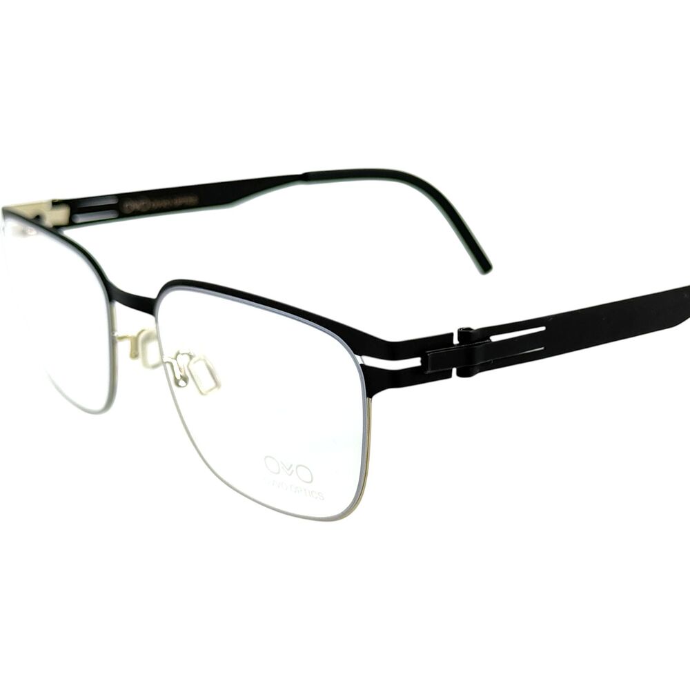 OVVO 3908 Mens Flexible Metal Eyeglass Frame 50/63B Black/Light Gold 50-19